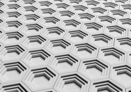 Background graphics. Simple white pattern. Geometric abstract background. Texture is composed of hexagons. Pattern is abstract. Background graphics white. Simple design texture. 3d visualizationの写真素材