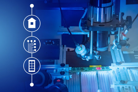 Production of equipment for smart home system. Concept production of microcircuits for energy...