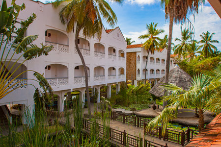 Kenia. Africa.City of Mombasa. Sai Rock Hotel in Kenya. Traveling to Africa. Hotel building in the city of Mombasa. Tourist hotels. Kenya architecture. Tour to the city of Mombasa. January 11, 2006のeditorial素材