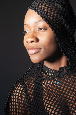 African American.Thoughts about the future.African girl.The girl dreams of the future. Woman with a...