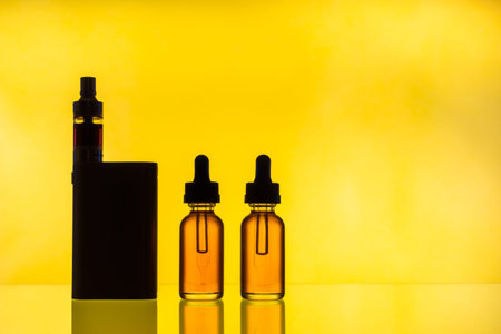 Vape. Vaping. Electronic Cigarette. Juices for a vape machine. Concept - a store for vapers. Devices...