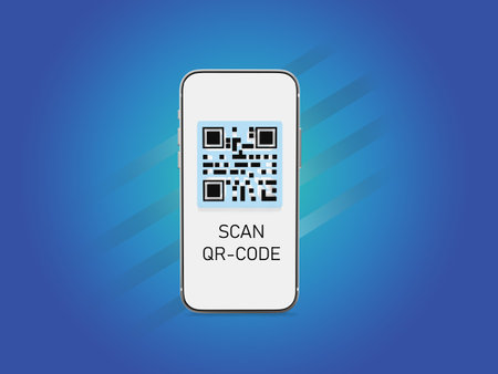 QR code scanner in smartphone. Scan the flat QR code icon with phone. Barcode. Checking Qr code....