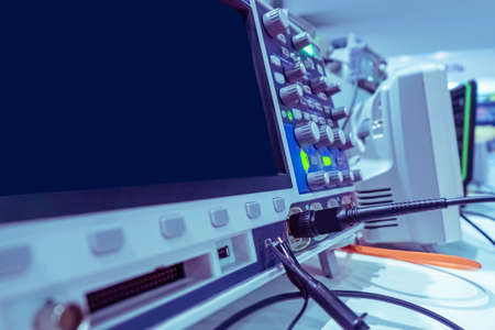 Electrical equipment. Modern medical technology. Medical equipment in a hospital. Work on modern technology. Training in work with high-tech medical equipment. Supplies of technology for business.の写真素材