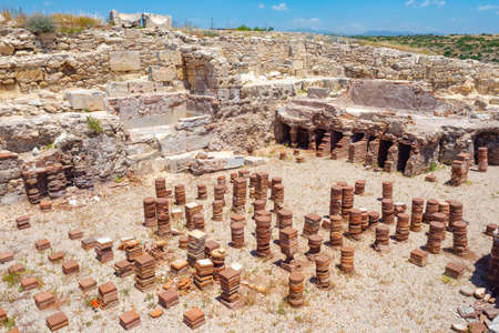 Cyprus. Kourion. Ruins of an ancient city. Antique city near Limassol. Travels in Limassol. Medieval excavation. Sights of Cyprus. Tours in Kourion. Kourion view from a quadcopter. Museumsの写真素材