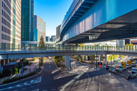 Tokyo. Japan day. crossroads. Highways in Tokyo. multilevel road. Japan Railways. city landscape....