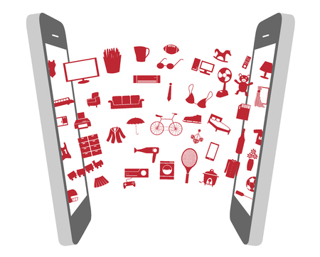 Mobile phone info graphicのイラスト素材