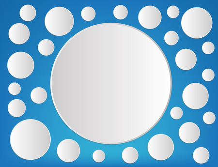 circle abstract background with copy space on blue backgroundのイラスト素材