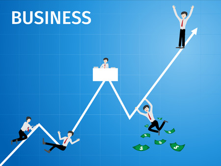 business man graph and chart , business conceptのイラスト素材