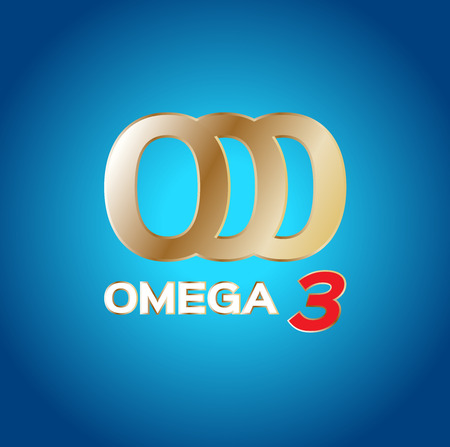omega 3 icon  , vector . omega 3 and vitamin gold setのイラスト素材