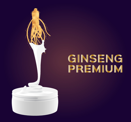 ginseng cream and lotion vector , ginseng premium qualityのイラスト素材