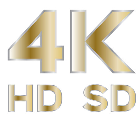 4k , hd , sd , tv Icon vector gold versionのイラスト素材