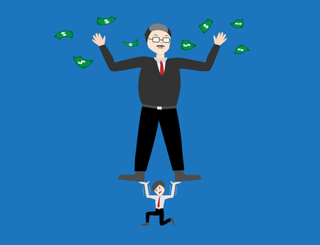 business concept . boss get everything because of worker . bossiness man vectorのイラスト素材