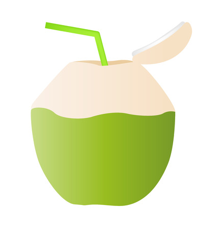 Coconut Water Drink isolated on white background . vectorのイラスト素材