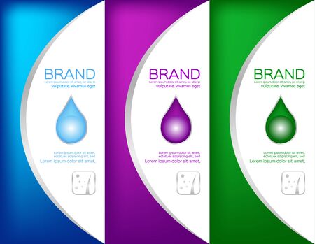 pack label vector , for foam lotion collagen shampooのイラスト素材