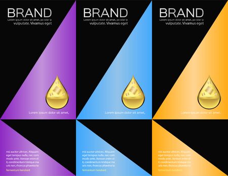 pack label vector , for foam lotion collagen shampooのイラスト素材