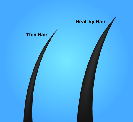 healthy and thin hair vectorのイラスト素材