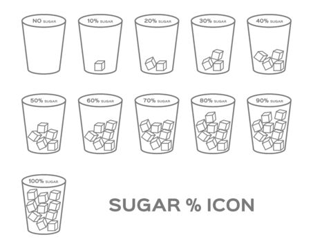 percent % of sugar vector iconのイラスト素材