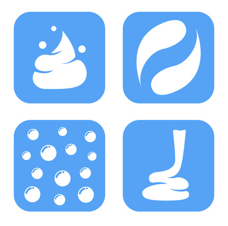 Vector icon : White moisturizer and collagen Foam Cream Mousse Soap bubble and Lotionのイラスト素材