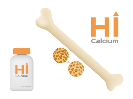 hi calcium ( high ) vector . bone and bottleのイラスト素材