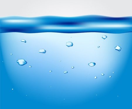 Water and aqua background with bubbles, vector illustrationのイラスト素材