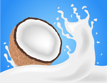 coconut milk and juice vectorのイラスト素材