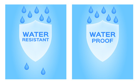 Water resistant and proof logo , icon and vectorのイラスト素材