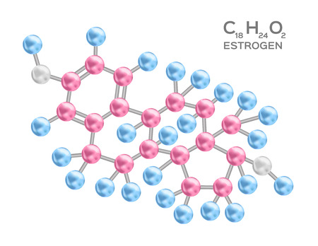 estrogen structure vectorのイラスト素材