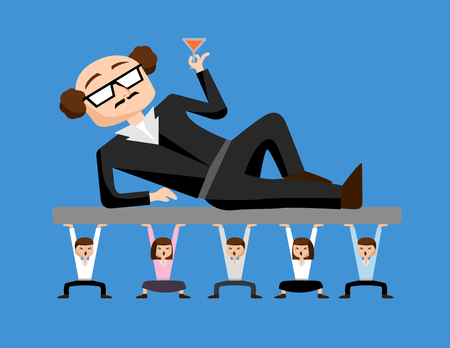 Boss use worker as slavery . business concept.のイラスト素材