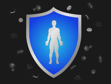 virus and bacteria protection vector / health conceptのイラスト素材