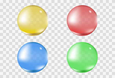 multicolor transparent sphere bubble vectorのイラスト素材