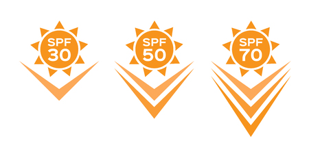 UV LOGO , uva uvb and spf with orange colorのイラスト素材