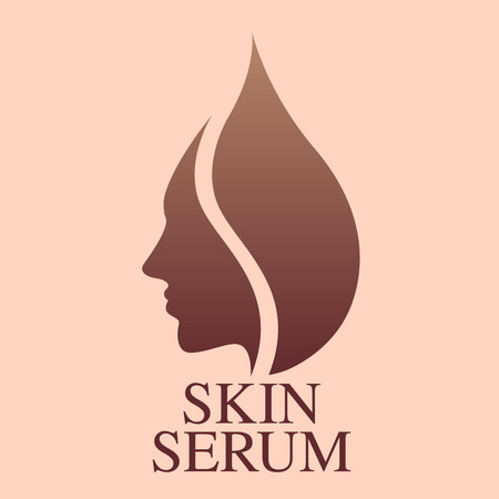 skin serum icon with face / vectorのイラスト素材