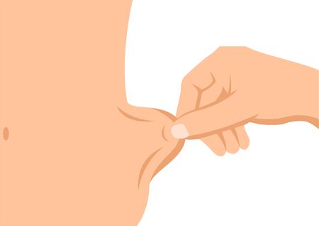 hand and fat belly vectorのイラスト素材