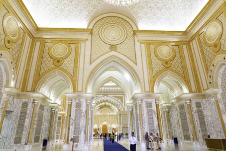 Abu Dhabi , United Arab Emirates , November , 04 , 2019. Presidential Palace, Palace of Qasr al-Watan / the Palace of the nation/ inside palaceのeditorial素材