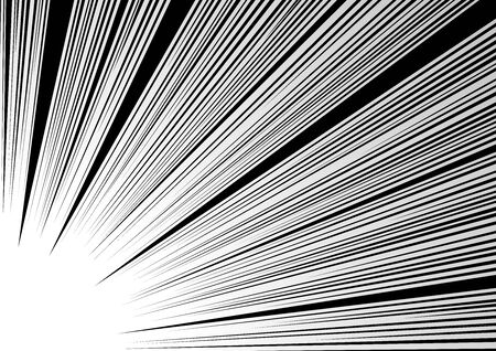 Comic and manga books speed lines background. curve circle, explosion background. Black and white vector illustration&#x9;のイラスト素材