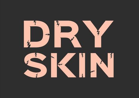 dry skin icon vector / textのイラスト素材