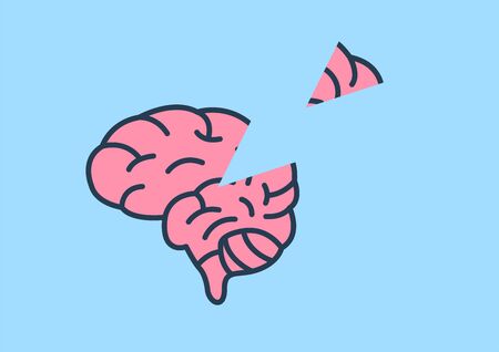 Alzheimer's memory loss and amnesia / brain vectorのイラスト素材