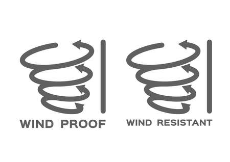 wind proof and resistant icon vector on white backgroundのイラスト素材