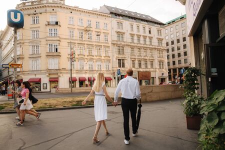 Couple walks in the Austria, Vienna, Yune 2018のeditorial素材