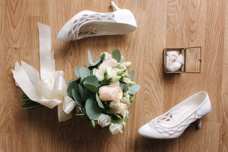 Elements of decor on brides morning. Weddingの写真素材