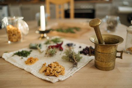 Process of preparing nutritional supplements to improve human immunity and health. Dried herbs and...