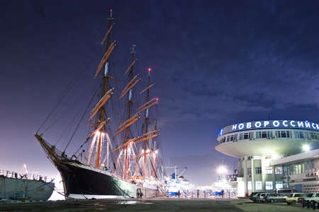 Sailing vessel Sedov on parking in port Novorossiskの写真素材