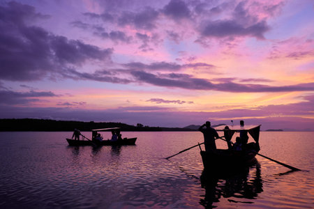 A morning cruise with local gondola of Thung Yee Peng, Ko Lanta, Krabi, Thailand.