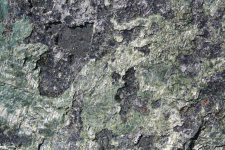 Closeup on a Natural Green and Black Rock Textureの写真素材