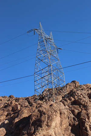 Hoover Dam Hydroelectric Structure on Colorado Riverの写真素材