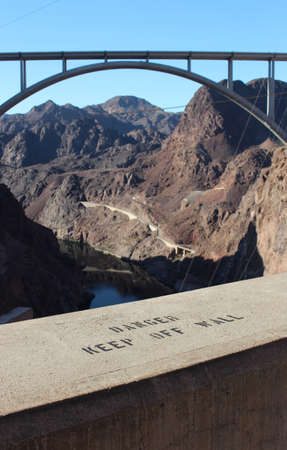 Hoover Dam Hydroelectric Structure on Colorado Riverの写真素材