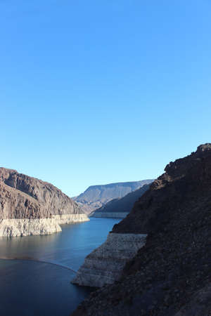 Colorado River close to Hoover Dam and Lake Meadの写真素材