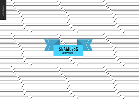 Wood black and white pattern. Vector seamless pattern. Abstract background with wooden annual rings texture. Hipster graphic design. Endless vector backgrounds of simple primitive tree textures with stripes.のイラスト素材