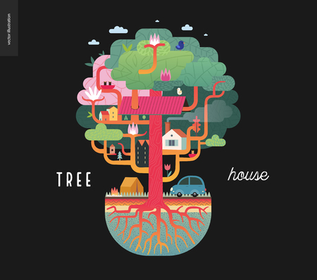 Tree house concept.のイラスト素材