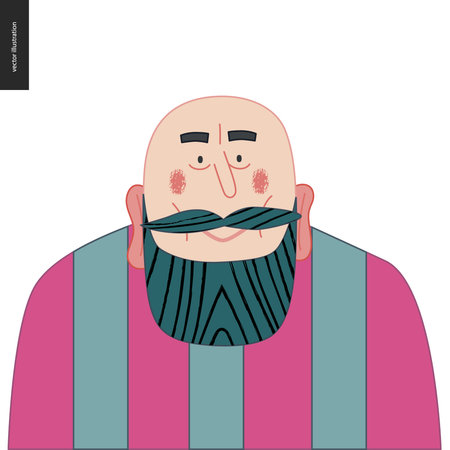 Bright characters portraits - hand drawn flat style vector design concept illustration of a smiling...